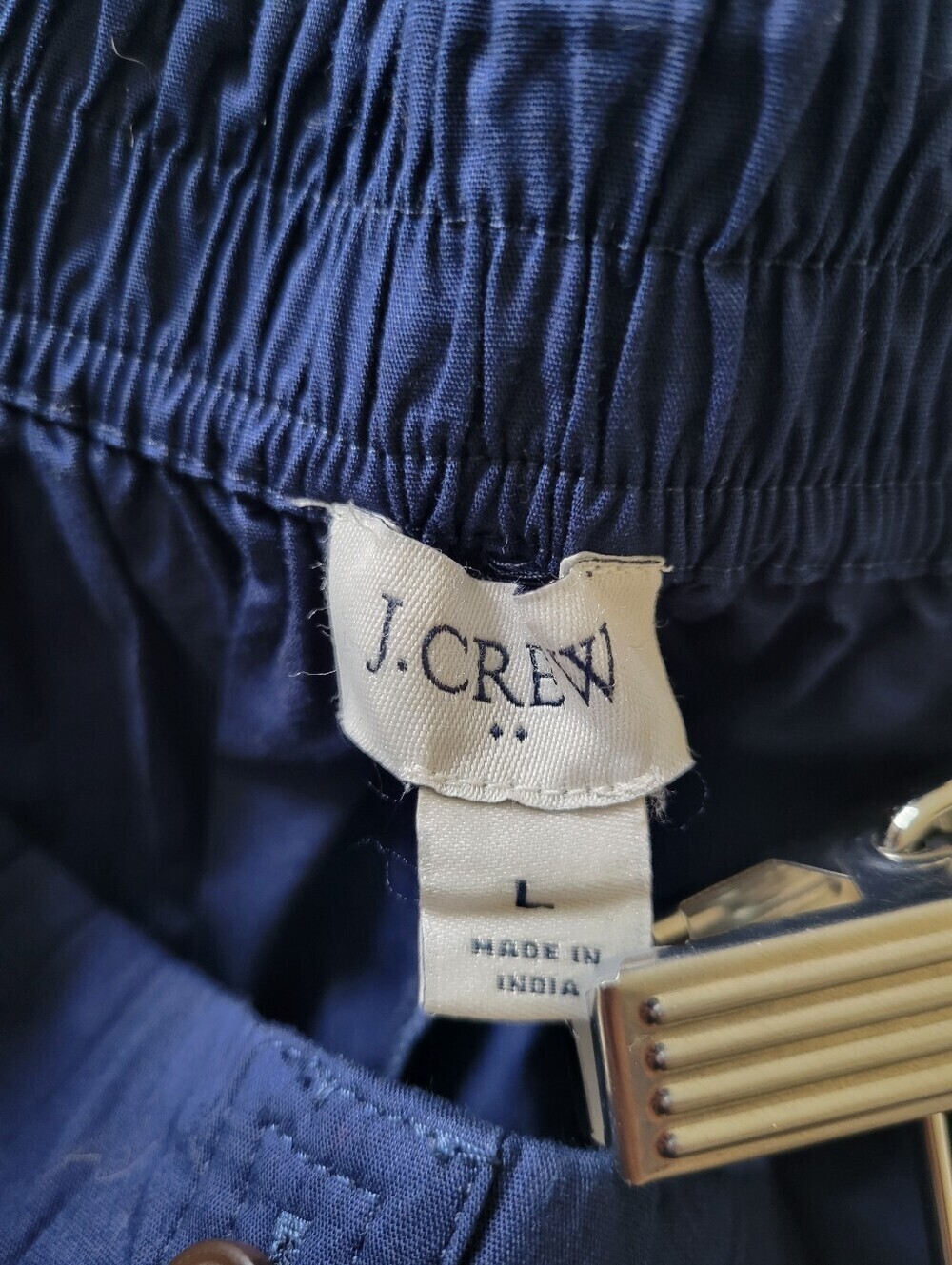 J. Crew Pleated button-front midi skirt Cotton Poplin Navy Blue Size Large - Picture 6 of 7
